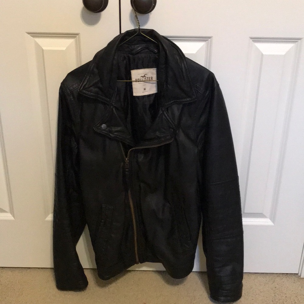 Hollister leather biker jacket